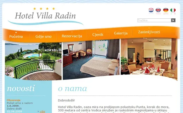 Hotel Villa Radin – web, brošure i oglasi