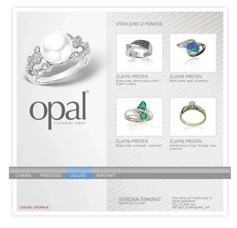 Opal – web i promocija zlatarne — prikaz 4